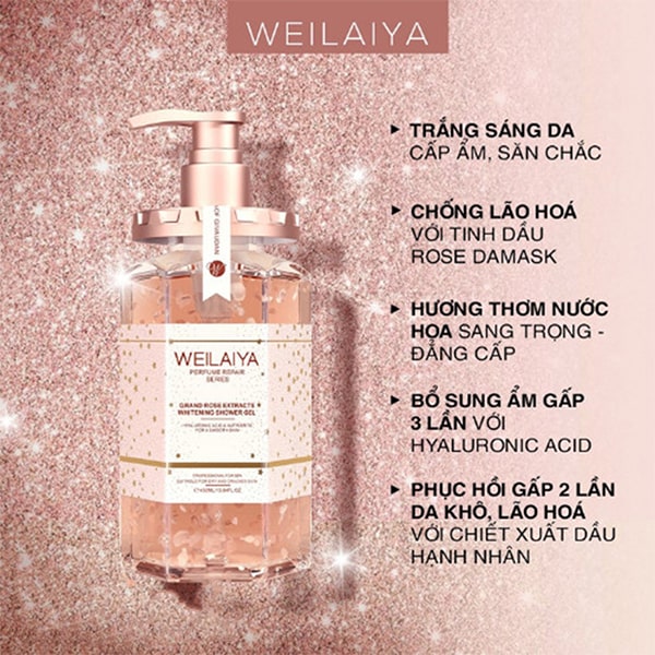 sữa tắm cánh hoa hồng dasmask weilaiya 